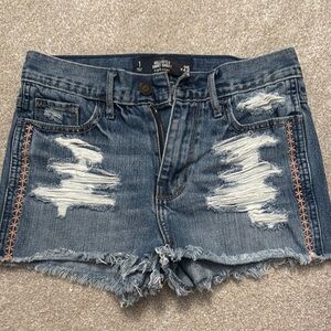 Hollister Blue Distressed Jean Shorts